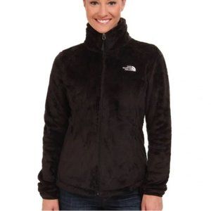 The North Face Fuzzy Fleece Osito Black Full Zip Jacket Logo Women Size Small